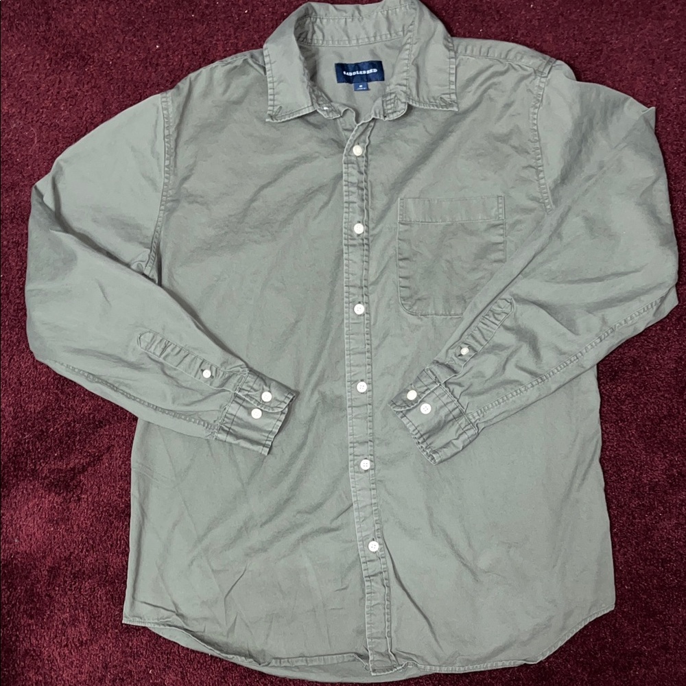 Saddlebred Olive Casual Button-Down Shirt